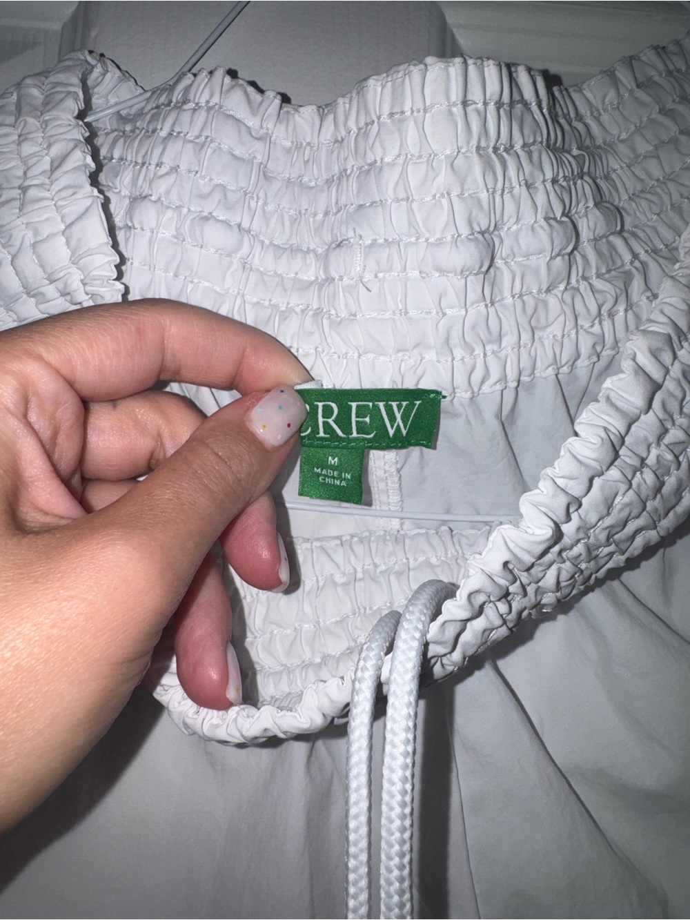 J. Crew White Elastic Drawstring Athletic Shorts - Picture 3 of 3